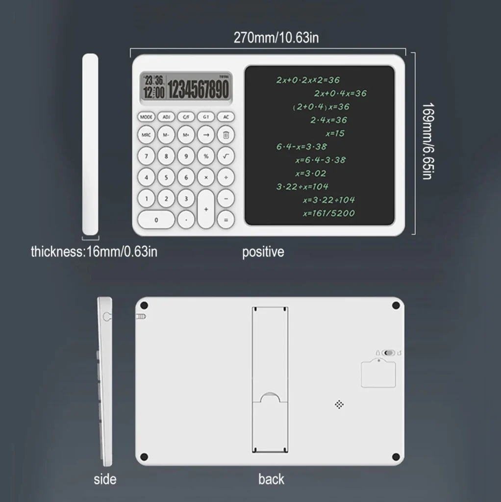 2 IN 1 BUSINESS CALCULATOR WITH WRITING NOTE PAD BOARD