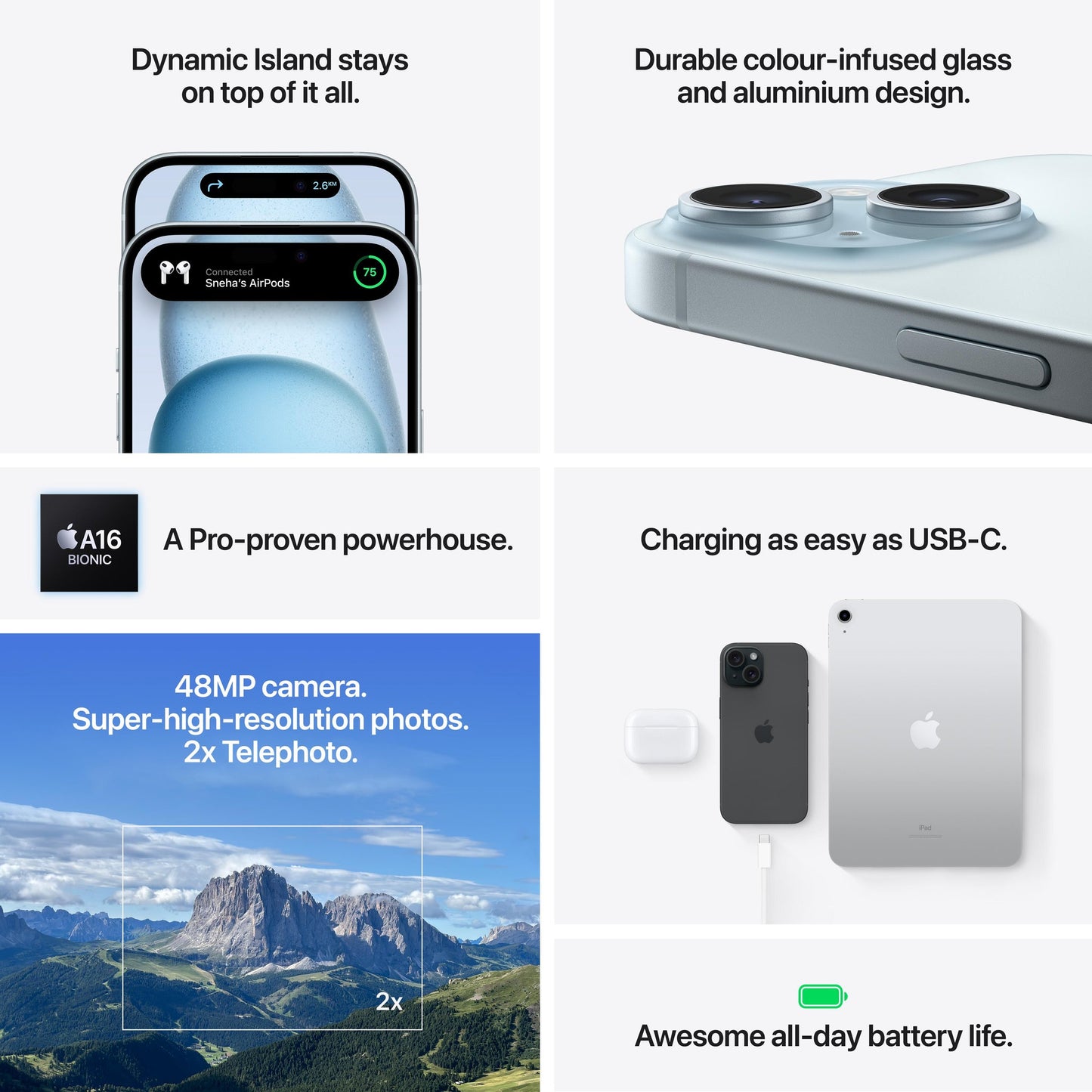 Apple iPhone 15 (New Seal Pack, 12 Months Apple Warranty)