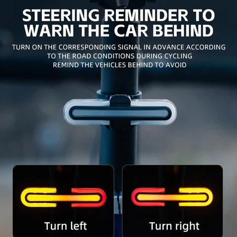 ROCKBROS BICYCLE SMART REAR LIGHT TYPE-C CHARGING IPX6 BRAKE SENSOR AUTO STOP CYCLING TAILLIGHT WARNING LIGHT
