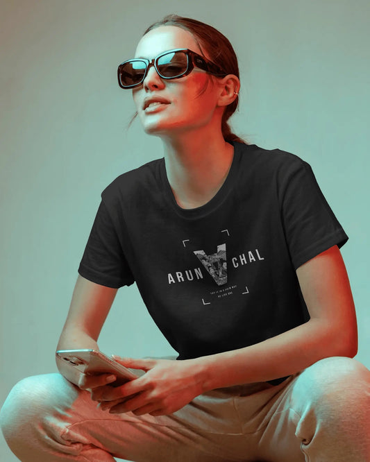 Unisex Classic Crew Arunachal Text Shirt (Regular Fit)